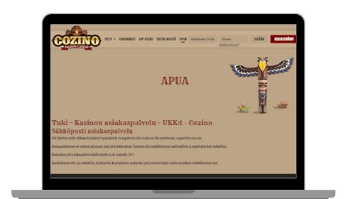 Asiakaspalvelu Cozino casinolla
