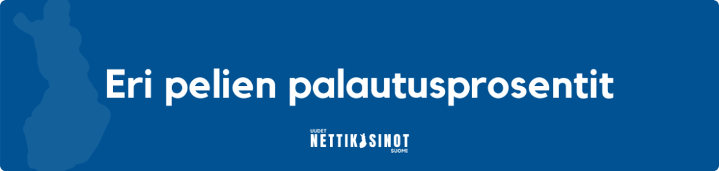 Eri pelien palautusprosentit